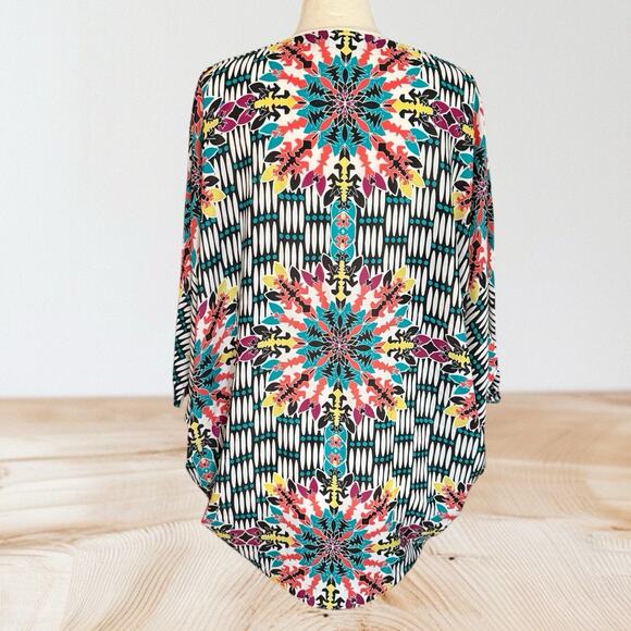 Cynthia Rowley Kimono Hippie Boho Beach Cover Up Sz S/M Open Front Tribal Print - Picture 3 of 8